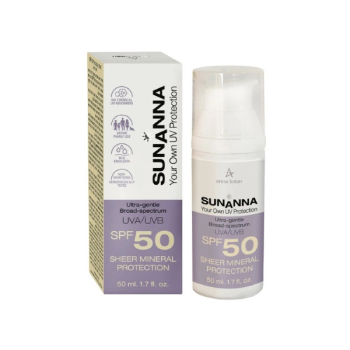 Anna Lotan SunAnna Sheer Mineral Protection UVA/AVB SPF50 (50ml) Anna Lotan SunAnna Sheer Mineral Protection UVA/AVB SPF50 (50ml)