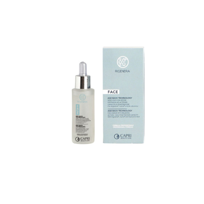 Capri Beauty Line Rigenera AGE BACK TECHNOLOGY FACE SERUM WITH RELAXING ACTION AND VERY HIGH PENETRATION CAPACITY INTRADERMIC 30ml Capri Beauty Line Rigenera AGE BACK TECHNOLOGY FACE SERUM WITH RELAXING ACTION AND VERY HIGH PENETRATION CAPACITY INTRADERMIC 30ml