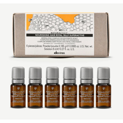 Davines NaturalTech Nourishing Hair Royal Jelly Superactive Mineralizing Scalp Treatment 6x8 ml Davines NaturalTech Nourishing Hair Royal Jelly Superactive Mineralizing Scalp Treatment 6x8 ml