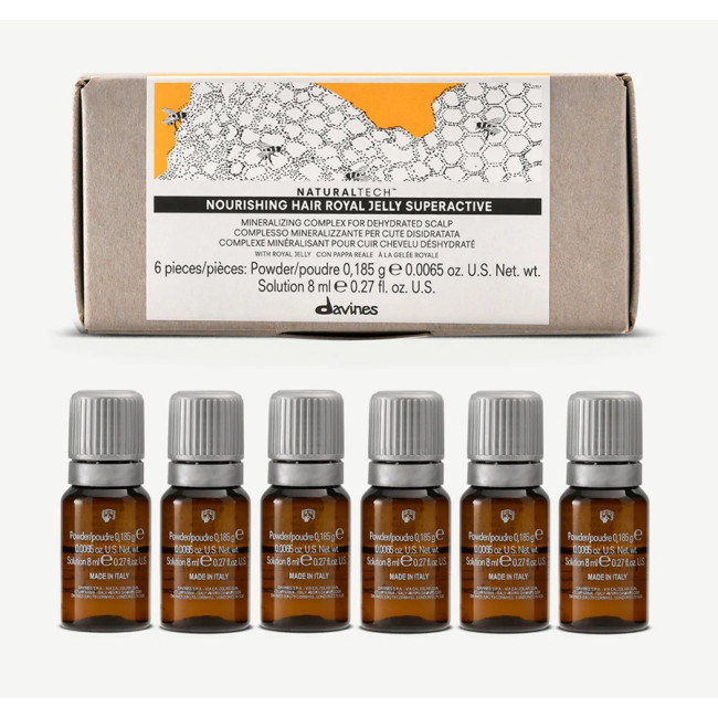 Davines NaturalTech Nourishing Hair Royal Jelly Superactive Mineralizing Scalp Treatment 6x8 ml Davines NaturalTech Nourishing Hair Royal Jelly Superactive Mineralizing Scalp Treatment 6x8 ml