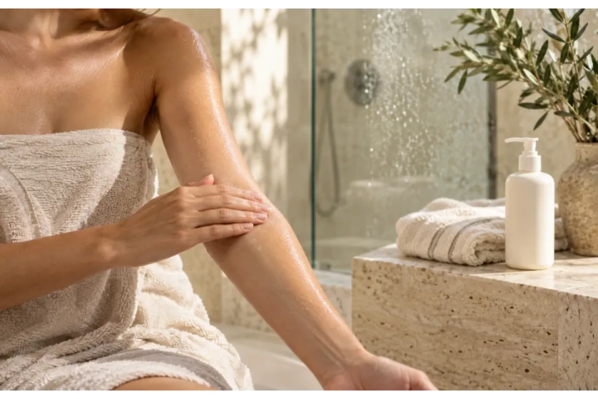 Body skin feels tight after a shower: choosing a cleanser and moisturiser without a sticky finish
