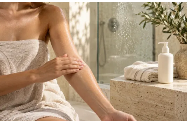 Body skin feels tight after a shower: choosing a cleanser and moisturiser without a sticky finish